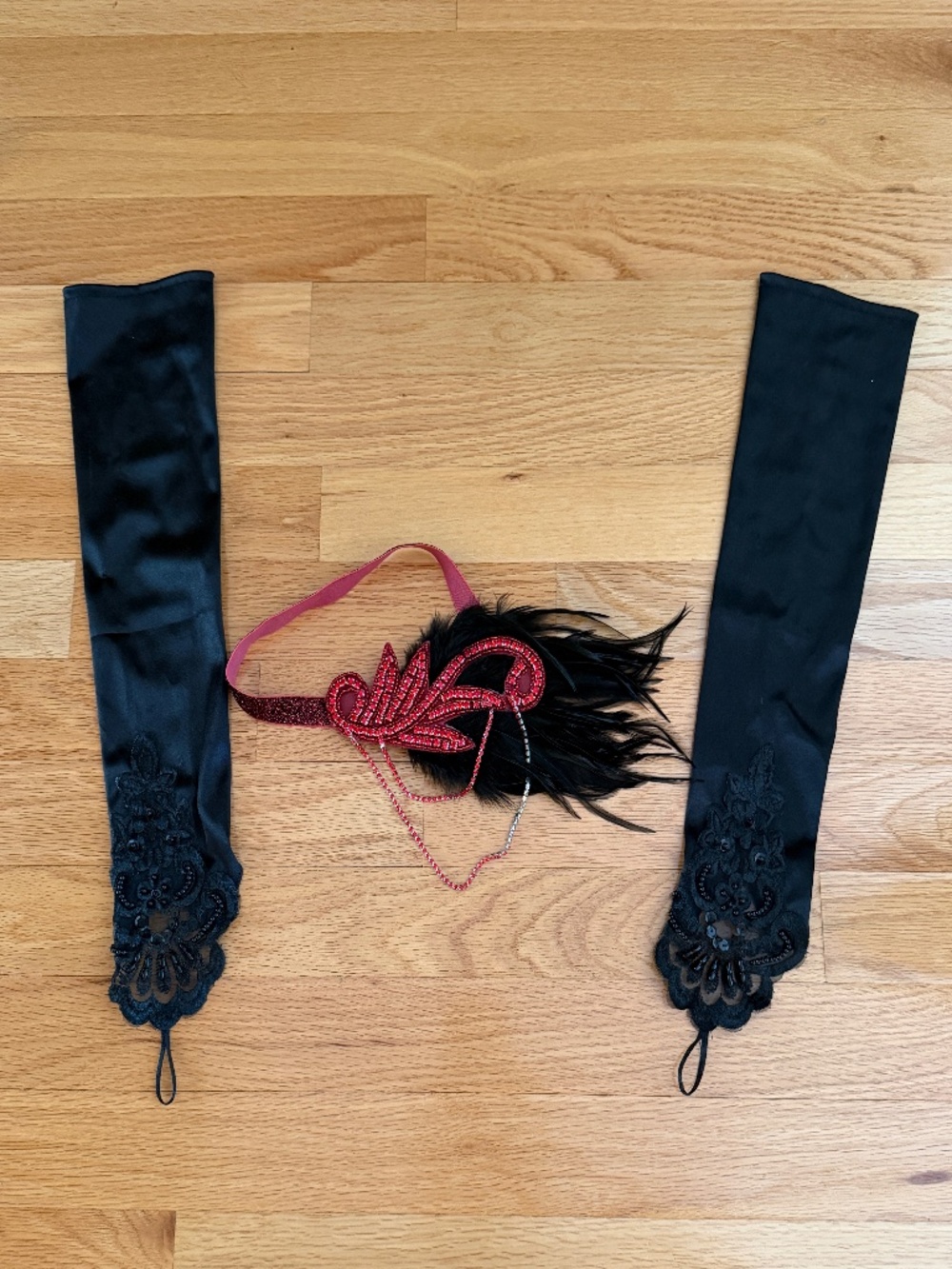 Flapper Girl Accessories Arm Warmers Head Piece